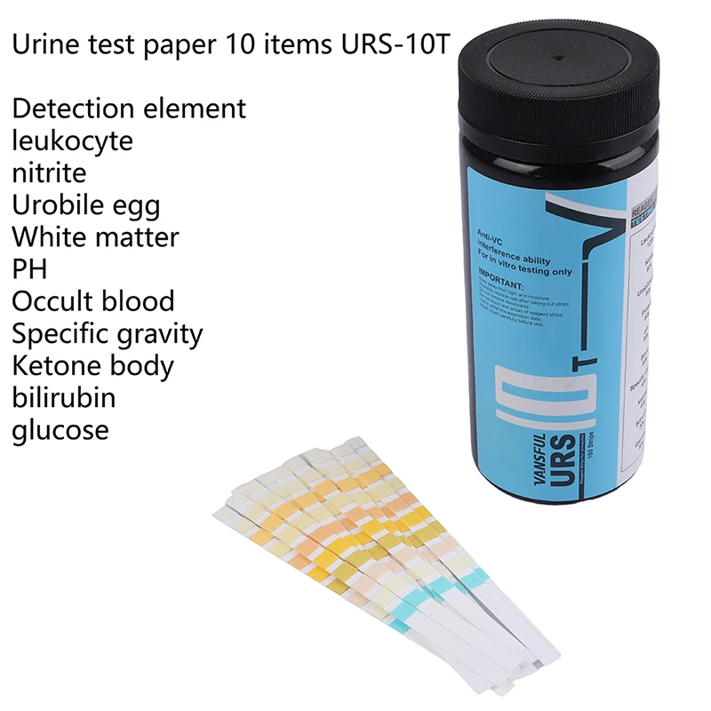 100 Ленти от URS-10T Реактив за анализ на урината Ленти 10 Параметрите на Тест-ленти за изследване на урината Скрит Белтък, Кръв В Изпражненията, Урината Здравеопазване1