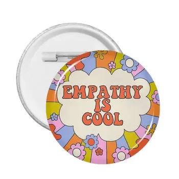 Empathy Is Cool Икона-на жени с персиковым мъх за дрехи, икони, брошки, украшения, игли за приятели