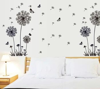 Стикери за стени в стил спалня, дневна Пеперуда, летят в одуванчике