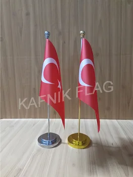 КАФНИК, Турция Офис маса, тенис на знаме със златен или сребърен метален основание за флагштока 14*21 см флаг на страната безплатна доставка