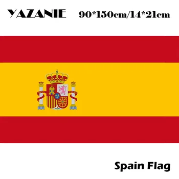 ЯЗАНИ 90x150 см, испански флаг, голям висящ банер с националния флаг на Испания, използван за празник, Декор за дома на едро