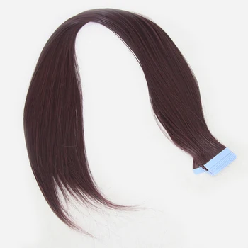 Между другото, Червеникаво-Кафява лента за удължаване на косата, прави Косата 40шт 100 грама Тъмно-Кафява Изкуствена 24-Инчов лента за удължаване на косата