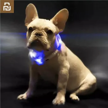 Youpin светещи нашийници за домашните любимци Водоустойчив xl81-5001, Анти-изгубената етикет, led предупредително осветление, USB-кабел за зареждане нашийник за кучета