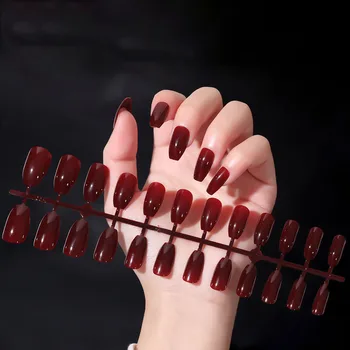 YIKOOLIN 24 бр., модерни къси обикновена режийни ноктите, подвижни 17 цветове, за многократна употреба лепило режийни ноктите, типсы за нокти