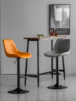 Бар стол домакински модерен прост подвижен железен арт с високо стъбло лесен луксозен скандинавски стол бар стол касата