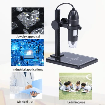 500X/100X/1500X 8 Led Дигитален Микроскоп, който Увеличава Лабораторен Микроскоп за Ремонт на телефона, Led Лупа, Камера, Домашни Инструменти