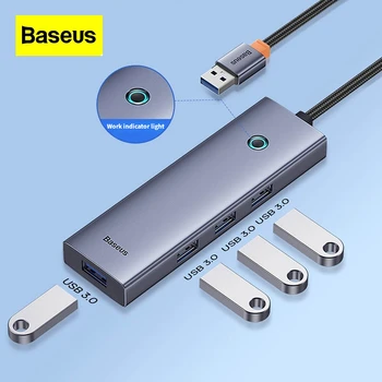 Baseus USB 3.0 Хъб Typec 4-в-1 Зарядно устройство за КОМПЮТЪР, Лаптоп, мобилни телефони, Многоинтерфейсный Мрежов Кабел конвертор