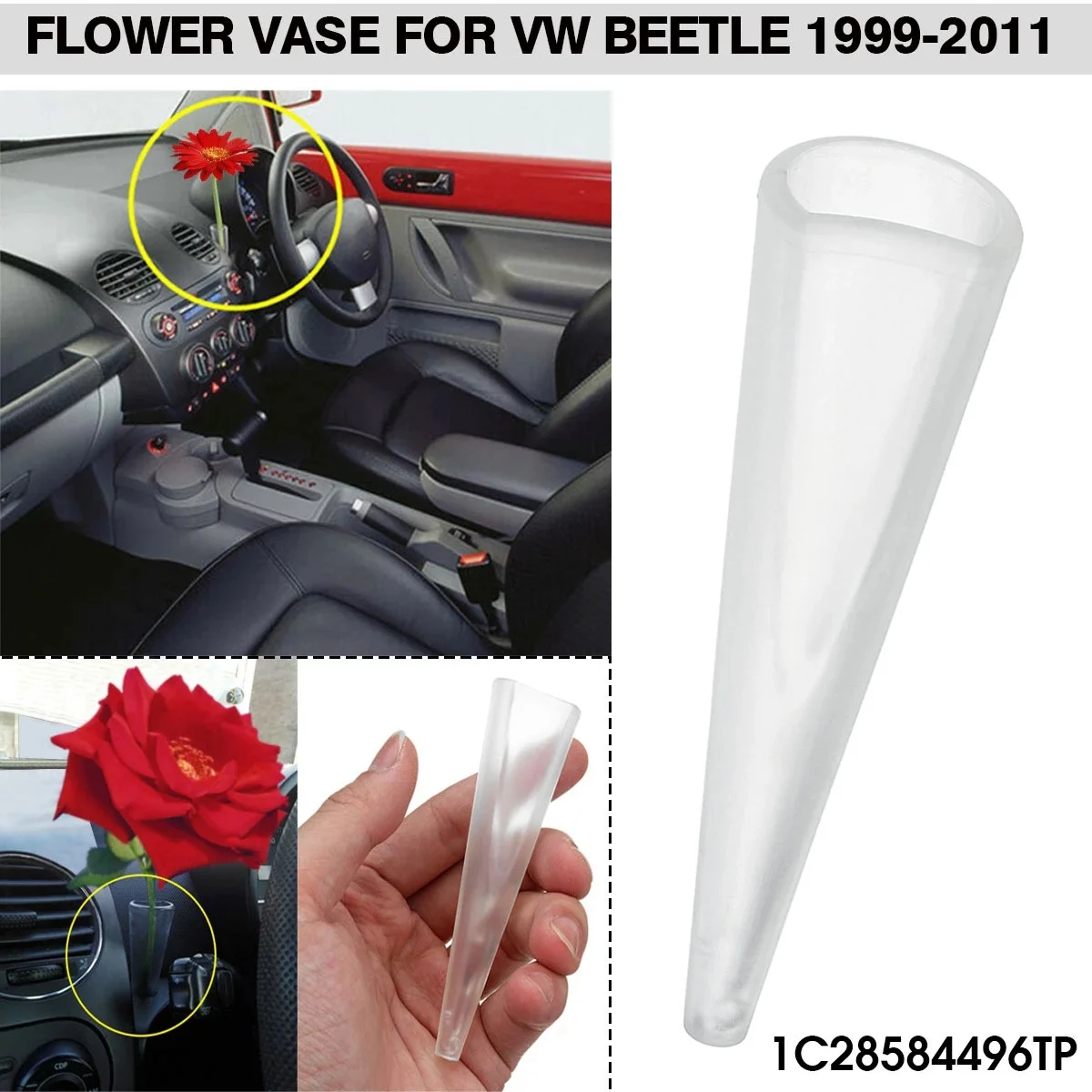 1C28584496TP, кола за вази с цветя, декорация, интериор на таблото за-Beetle 1999-2011 1C28584496TP1