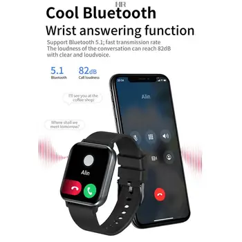 Смарт часовници NY30 Bluetooth Покана с 1,83-инчов екран, предупредителен за честотата на сърдечната честота, ниво на кислород в кръвта, 100+ Спортен Наблюдение на кръвното налягане и температура