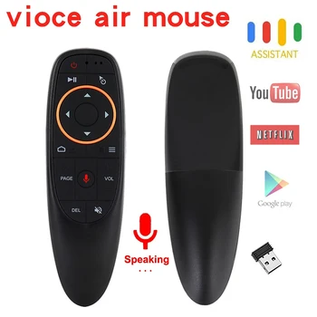 2.4 G Безжична Въздушна Мишка Google BT5.0 Гласова Дистанционно Управление Микрофон IR Обучение с 6-осово Гироскопом за Android 11 10 9 TV BOX