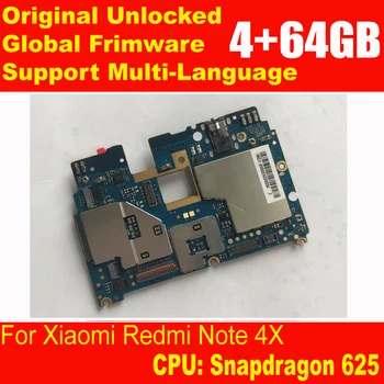 Оригиналната дънна Платка За Xiaomi Redmi Note 4X note 4 Глобална версия Snapdragon 625 дънна Платка MIUI Circuits Такса За Картата Гъвкав Кабел