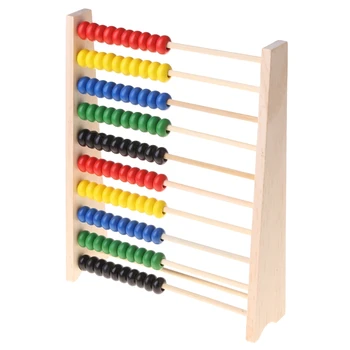 Дървена abacus 4XBD, 10-рядные многоцветни мъниста, образователна играчка за броене на деца