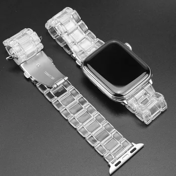 Прозрачни Въжета от смола за apple watch ultra band 49 мм 8 44 мм 40 мм correa 42 мм 38 мм гривна iwatch series 7 6 5 4 3 SE 41 45 мм