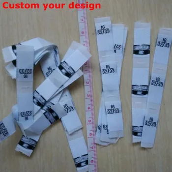 изработена по поръчка бяла тканая етикет размер тъкан 1.2 см * 3 см, Бели етикети с флага за дрехи, сгънати бележки, 5 размери/ лот MZ-4146