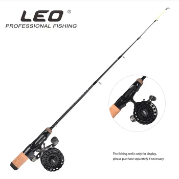 Leo Твърди прът за риболов риболов с плосък корпус, односекционная плосък прът за плотика, прът за риболов на лед 49 см