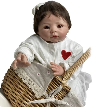 кукла Реборн 45 см., мека на допир материя, реалистични кукли Реборн, реалистична играчка Bebe за момичета, Директен доставка
