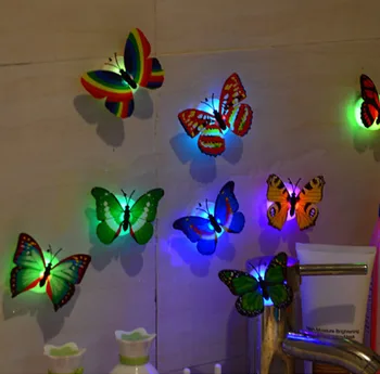 10 бр. стикери за стената от Цветни променящи се Пеперуди Светещи стикери за стена Нощно лампа Начало декор САМ Стикер на стената в хола