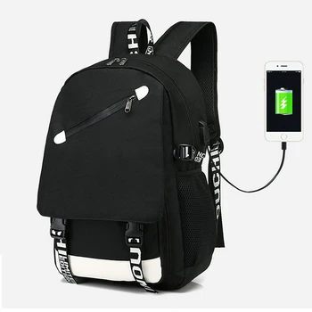 Училищен раница със защита от крадеца, мъж раница за лаптоп, детски училищни чанти за момичета, аниме, светлинен училище раница, USB зареждане, детска чанта