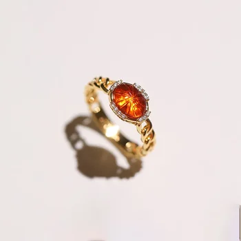 Ново модно индивидуално пръстен с червен кристал на 2023, Унисекс, кръгло Отворен Пръстен, Банкетни бижута, Аксесоари, Подаръци
