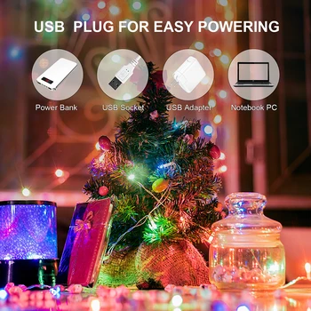 WS2812B RGB Коледна гирлянда USB Party Светлини Украса за рожден ден led венец Dreamcolor, адресуемая поотделно 5 На