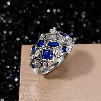 CAOSHI нежно, модерно дизайнерско пръстен върху пръста за жени с ослепителен кристал на цирконий, модни дамски луксозни аксесоари за партита