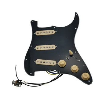Звукосниматели китара SSS Single Coils Alnico 5 звукоснимателей с подплата /набор от жълтите калъфи за звукоснимателей