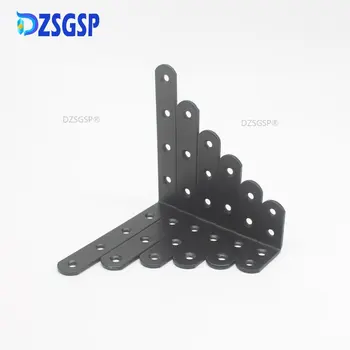 DZSGSP 90-градусов L-образни фиксирани на стена, съединител, удебелена зависимостта от ламинат от неръждаема стомана, правоъгълна черен ъглов код
