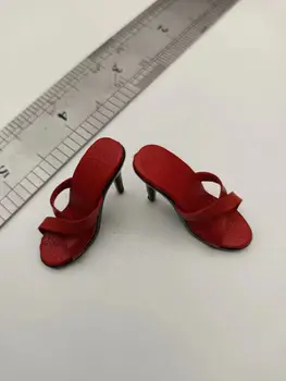 червени чехли на висок ток Модел 1/6 обувки дамски, за да фигури 1/6 PH