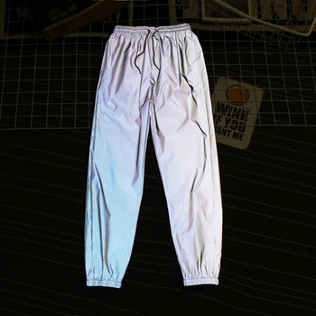 Trend на марка, мъжки светлоотразителни панталони за бягане, мъжки/женски улични обикновен сив панталон с завязками, модни панталони-зреещи в стил хип-хоп, мъжки
