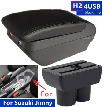 Калъф за подлакътник на Suzuki Jimny 2000-2017, нова черна кутия за централно съхранение с USB конектор 2001 2002 2003 2004 2014