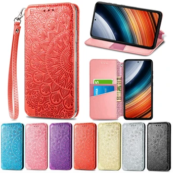 За Samsung Galaxy A34 A54 Калъф за мобилен телефон с Релефни и цветен Модел, Сладки Кожени чанти-портфейли За Galaxy A14, 5G и 4G, Калъф с капак на Панти