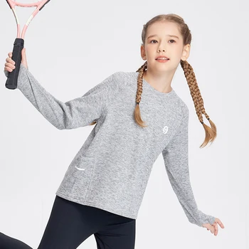 От 3 до 14 години, пролет-лято свободни блузи за фитнес за момичета, за момчета, полиэстеровые спортни спортни бързо съхнещи детски тениски
