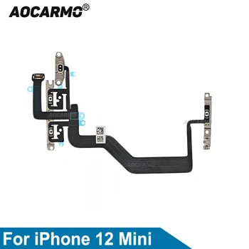 Aocarmo Нов бутон за включване/изключване на звука, гъвкав кабел за iPhone 12 Mini 12mini, резервни части