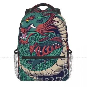 Раница с изображение на митичния дракон, татуировки, ежедневни студентски училищна чанта с принтом, женски мъжки пътни чанти, раница за лаптоп