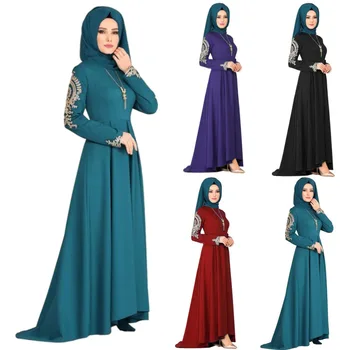 Мюсюлманската рокля 2023 година, класическа рокля с ислямската бродерия, Близкия Изток, Дубай, Турция, Абайя, нарушения на сърдечния рокля-люлка