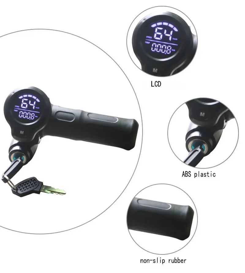Аксесоари за електрически превозни средства, завъртане дроссельная клапата със заключване и дисплей мощност/ скорост / пробег + ключ за регулиране на напрежението, част за скутер 