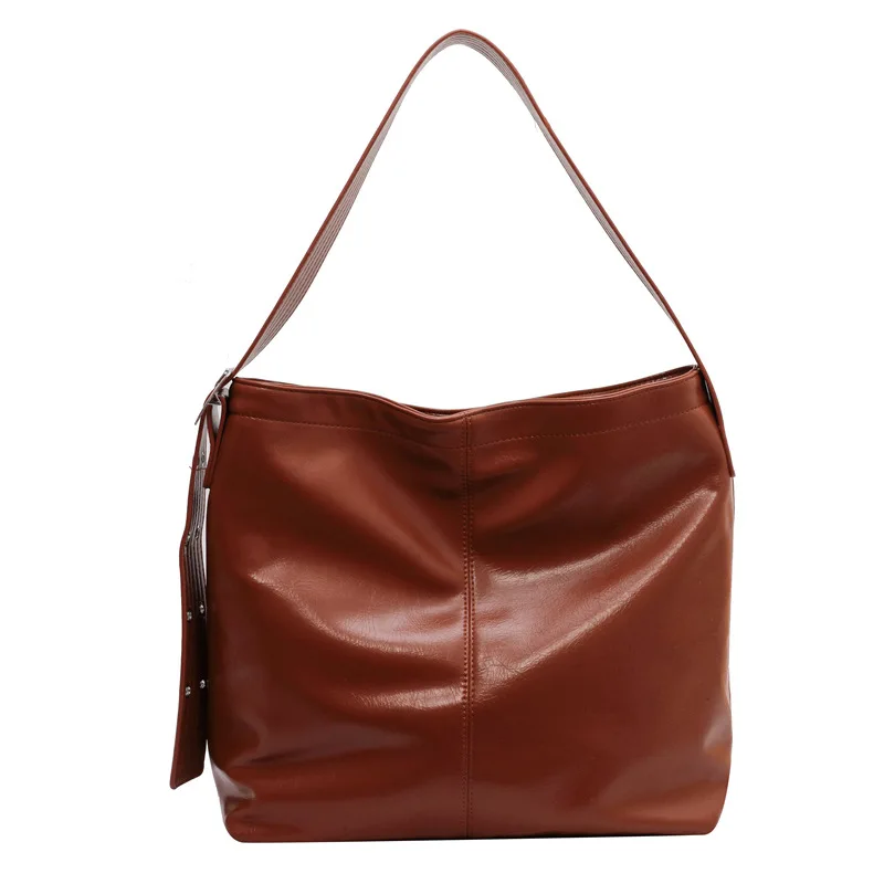 Дамска чанта от изкуствена кожа с голям капацитет, чанти през рамо, реколта дамски чанти-тоут, чанти-незабавни посланици за жени, ежедневни дамски чанти през рамо4