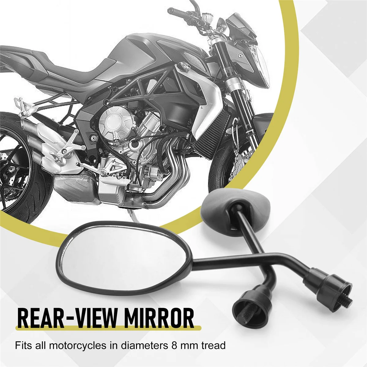 Двойката огледала за обратно виждане за мотоциклет, скутер, завийте на протектора 8 mm M8 с регулируема въртяща се4