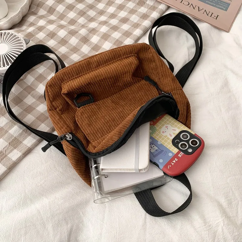 Модерен женски мини раница, обикновена вельветовые малки раници, за да се прости ежедневни студентски чанти за книги, Пътни раници 20234