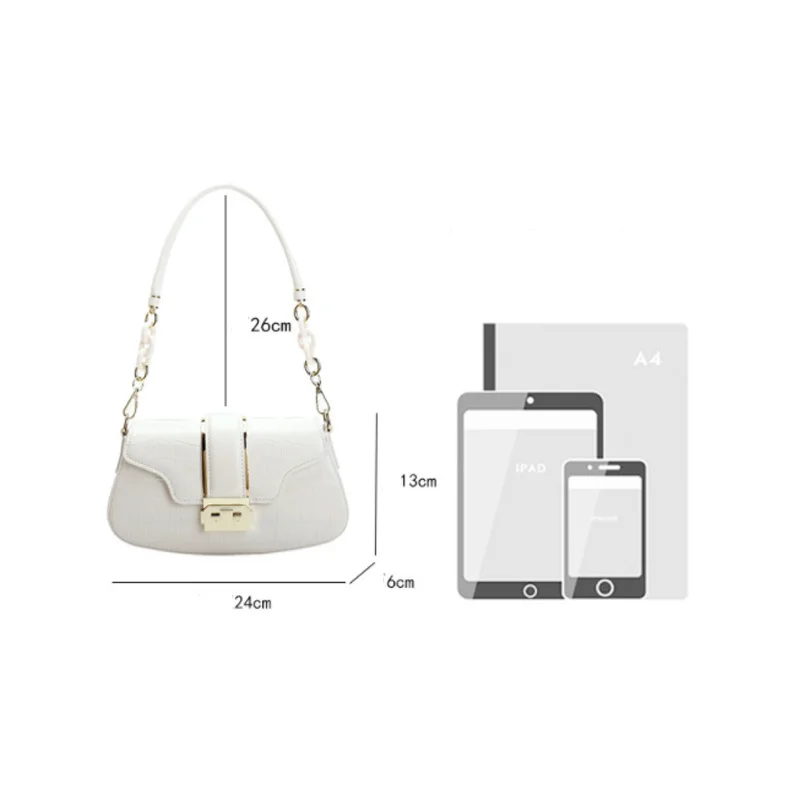 Модни дамски чанти през рамо с крокодиловым принтом, прост дизайн, стилна чанта под мишниците, нова чанта-тоут от естествена кожа, чанта през рамо1