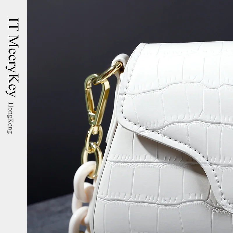 Модни дамски чанти през рамо с крокодиловым принтом, прост дизайн, стилна чанта под мишниците, нова чанта-тоут от естествена кожа, чанта през рамо5