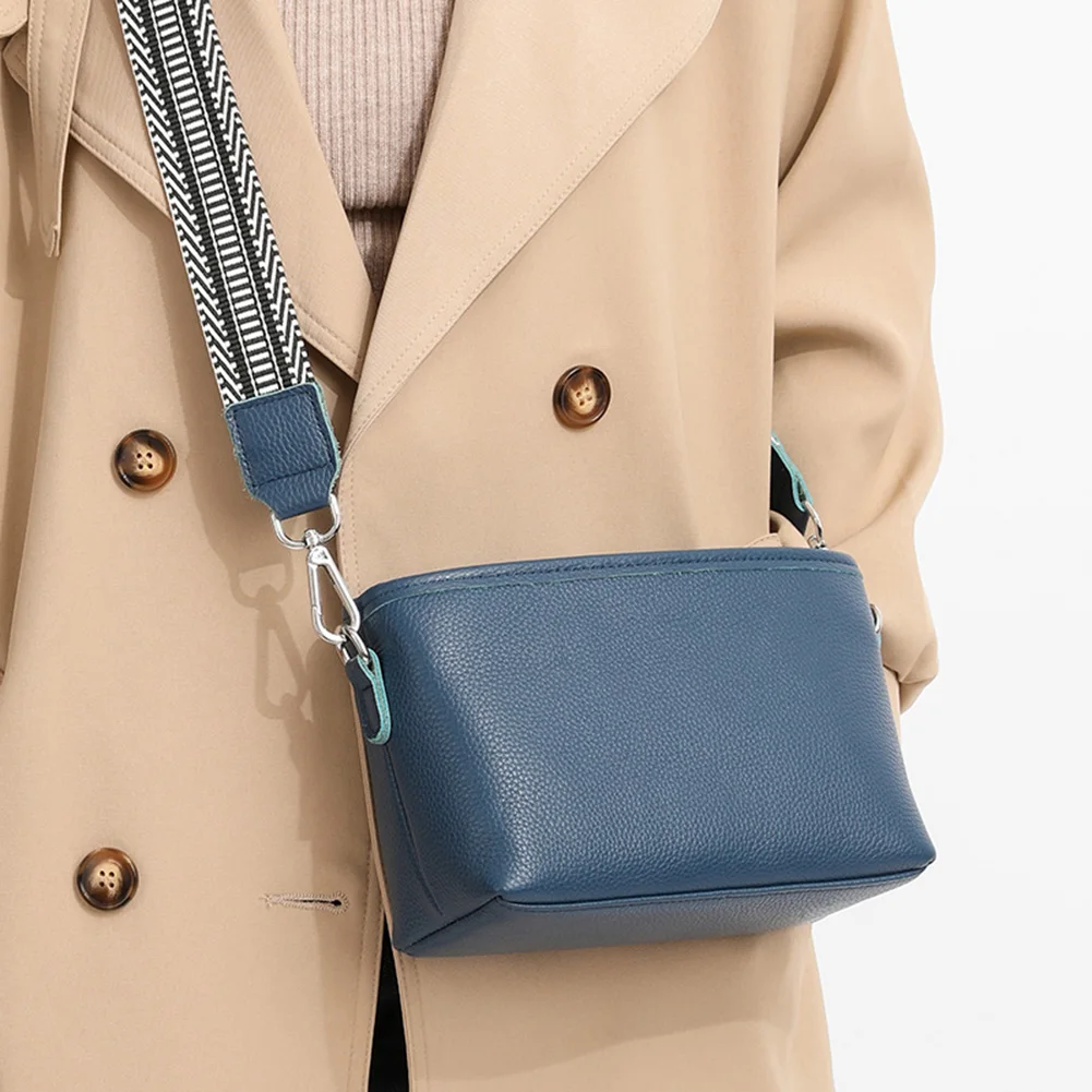 Чанти от телешка кожа с подобрена структура, дамски чанти-тоут, чанта на рамото с широка каишка, однотонная дизайнерска чанта през рамо, чантата, женствена чанта3