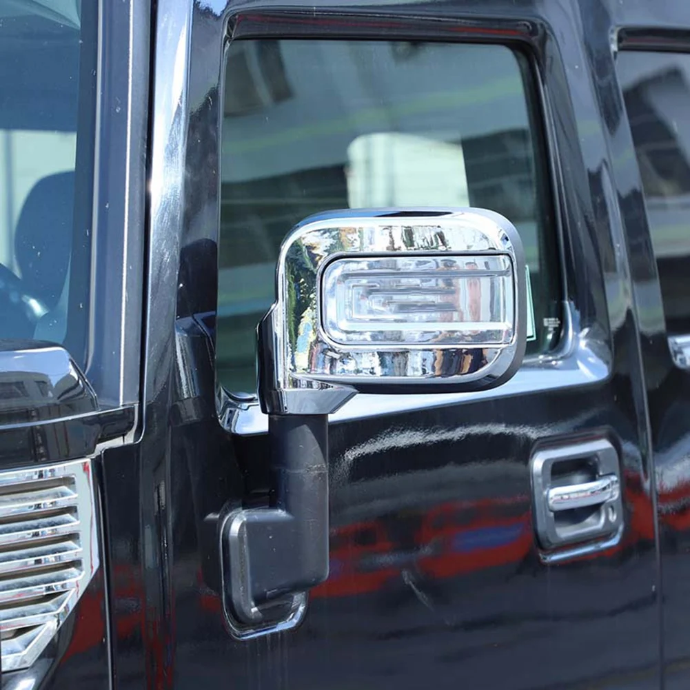 Автомобилни странични капаци огледала за обратно виждане, тампон за Hummer H2 2003-2009, външни аксесоари, металик ABS1